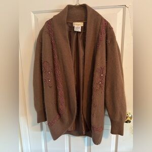 Vintage Imago Brown/Tan Oversized Beaded Jacket